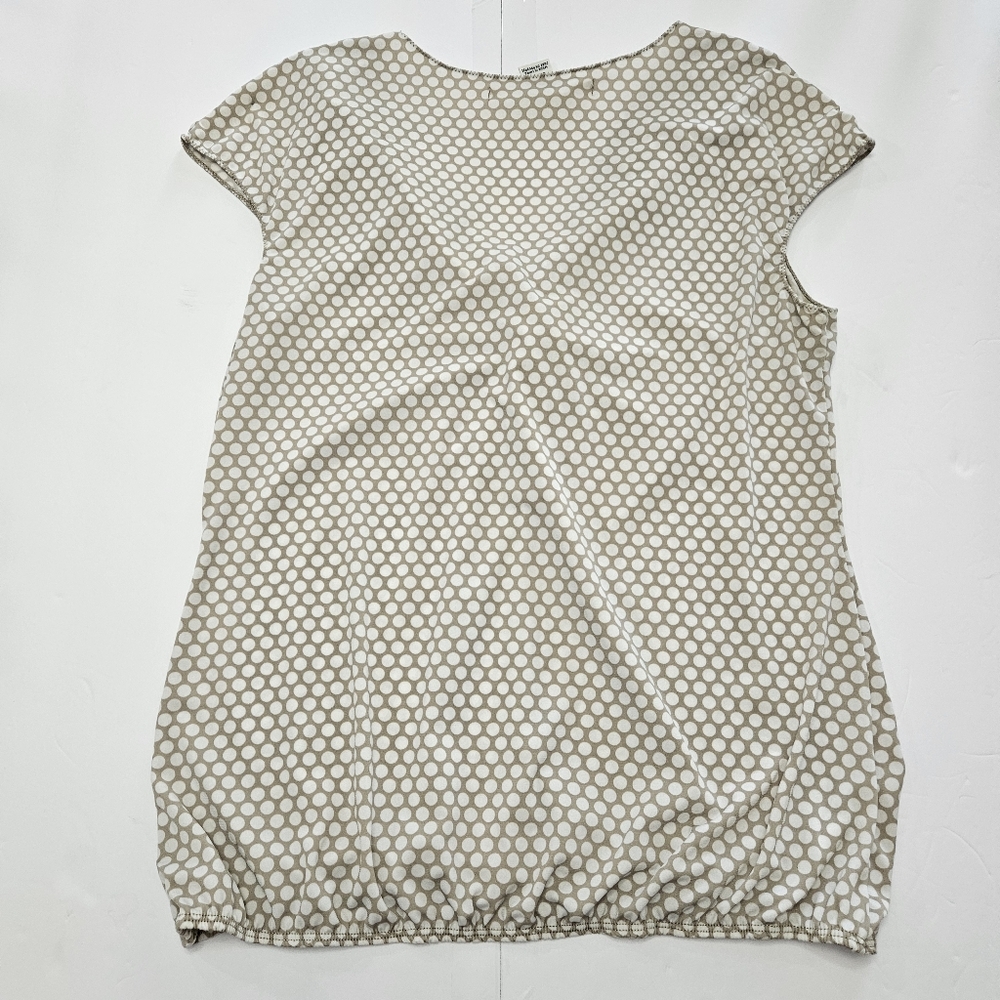 Max Studio Taupe White Polka Dot Sleeveless Blouse Sz Lg - Picture 6 of 8